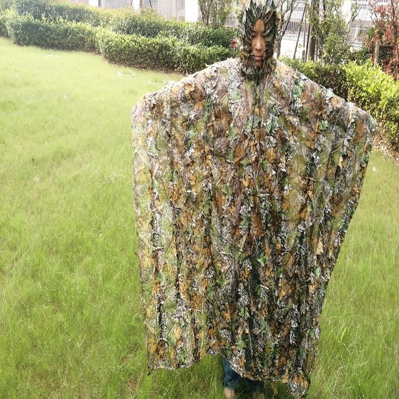 Hunting Outdoor Game - Capa de poncho camuflada com folhas