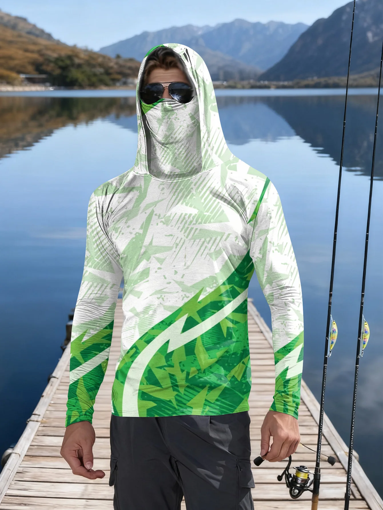 Camisa de pesca masculina com  - Outdoor Hunting Prints avaliação e preço