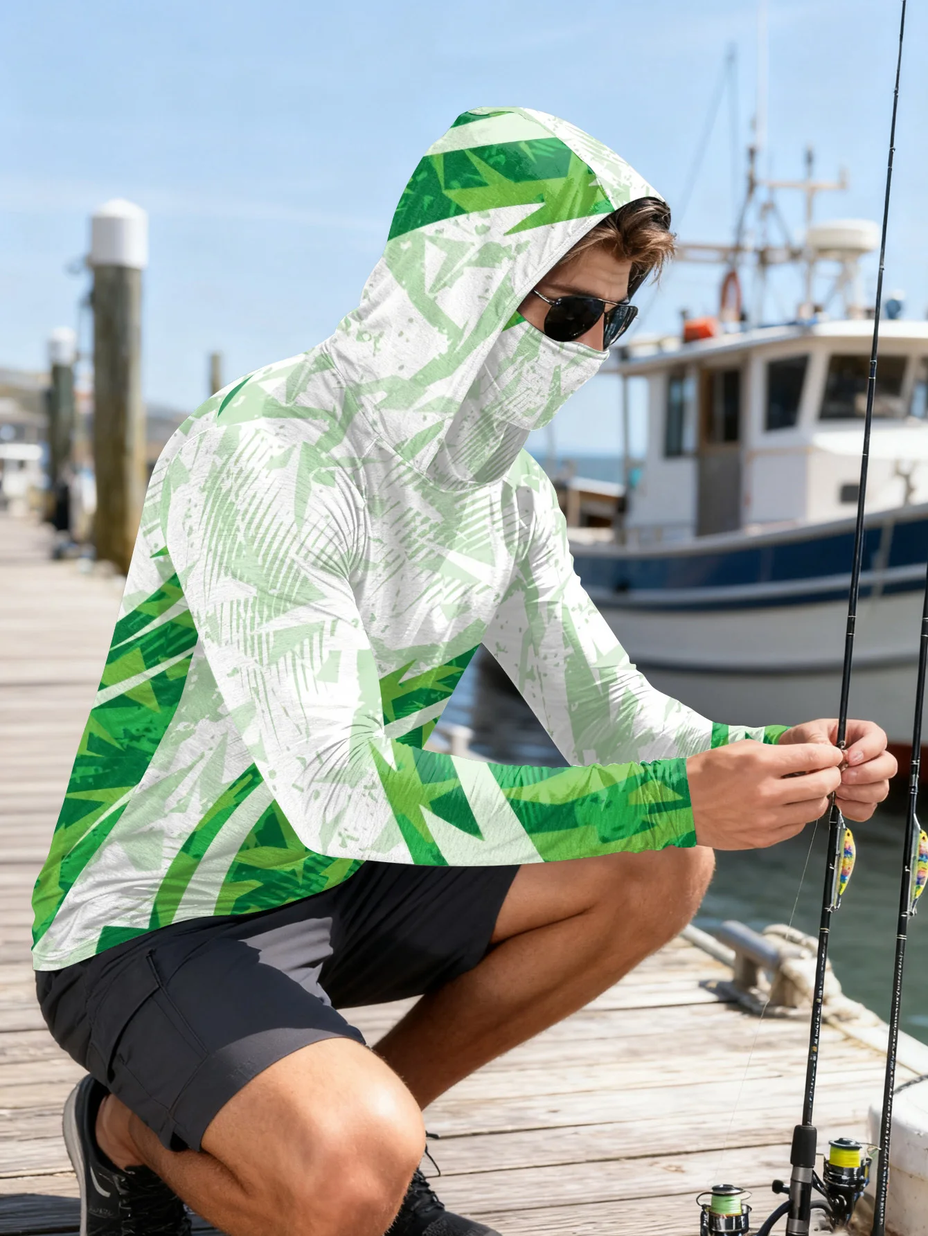 Camisa de pesca masculina com  - Outdoor Hunting Prints avaliação e preço