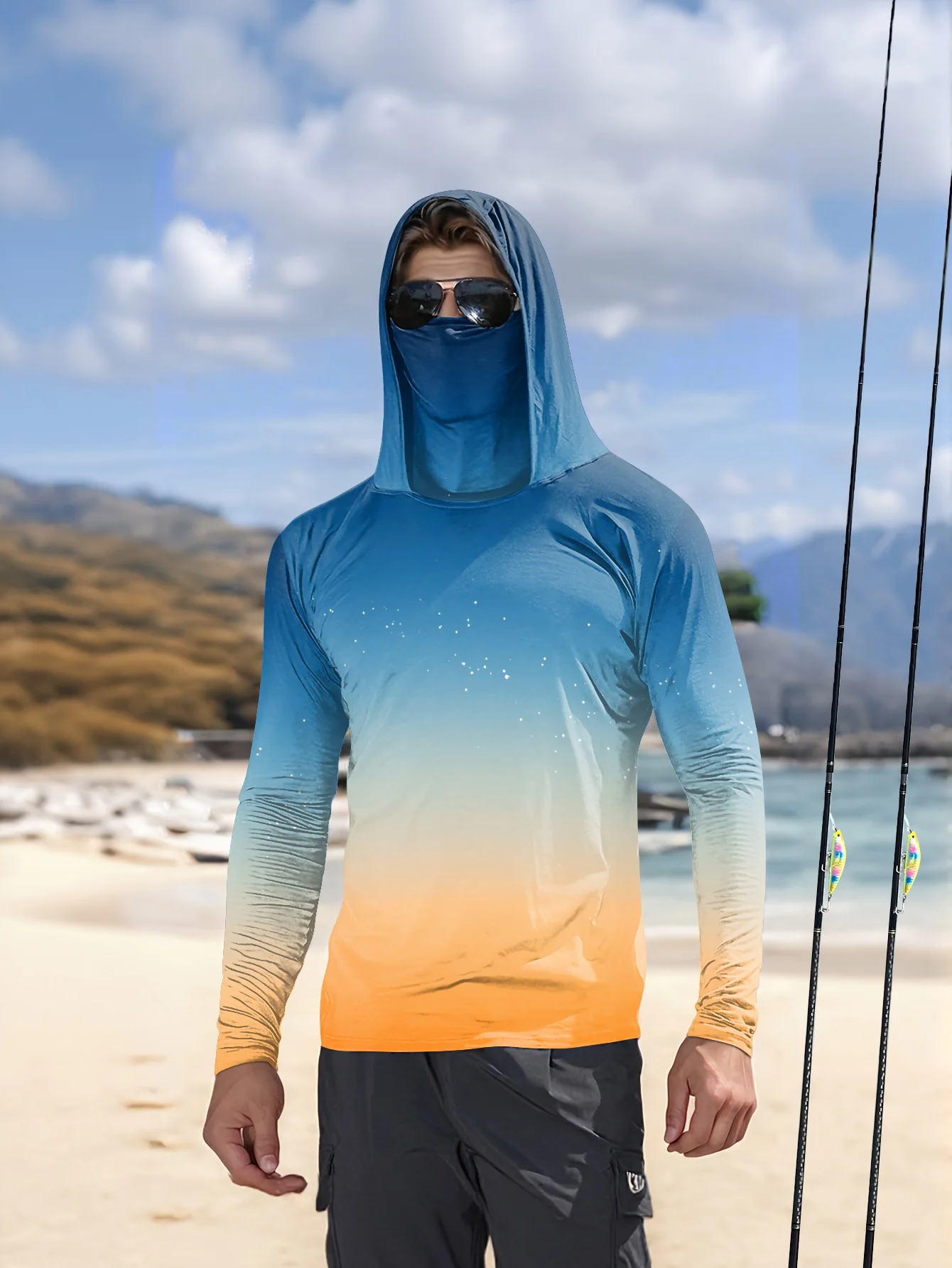 Camisa de pesca masculina com  - Outdoor Hunting Prints avaliação e preço